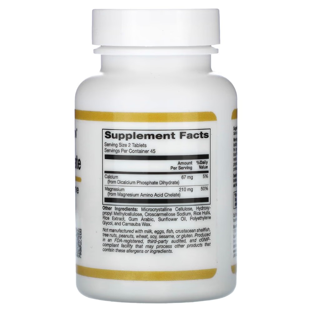 california-gold-nutrition-magnesium-chelate-90-tablets-bioavailable-mineral-supplement-suitable-for-vegans-02-medical-grade California Gold Nutrition Magnesium Chelate, 90 Tablets – Bioavailable Mineral Supplement Suitable for Vegans - High Quality Medical & Pharmacy Care - View 2