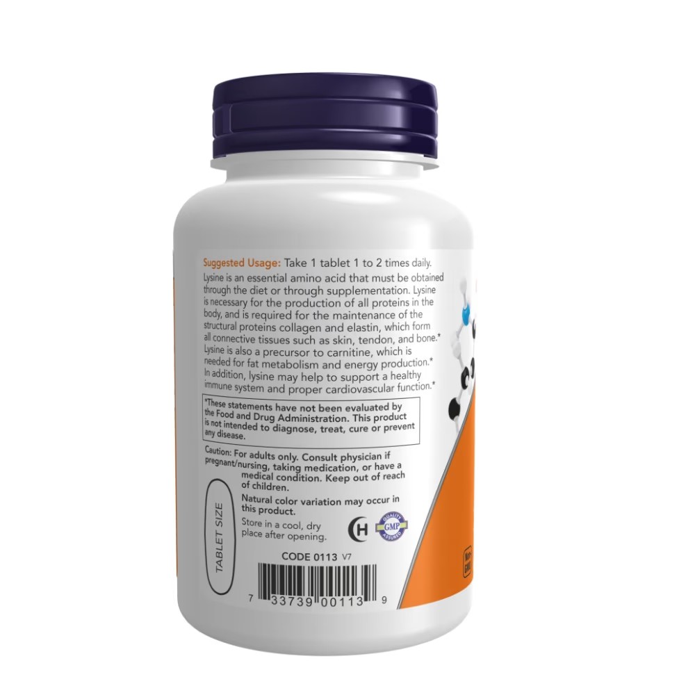 Now L-Lysine 1000mg 100 Tabs - High Quality Medical & Pharmacy Care - View 3
