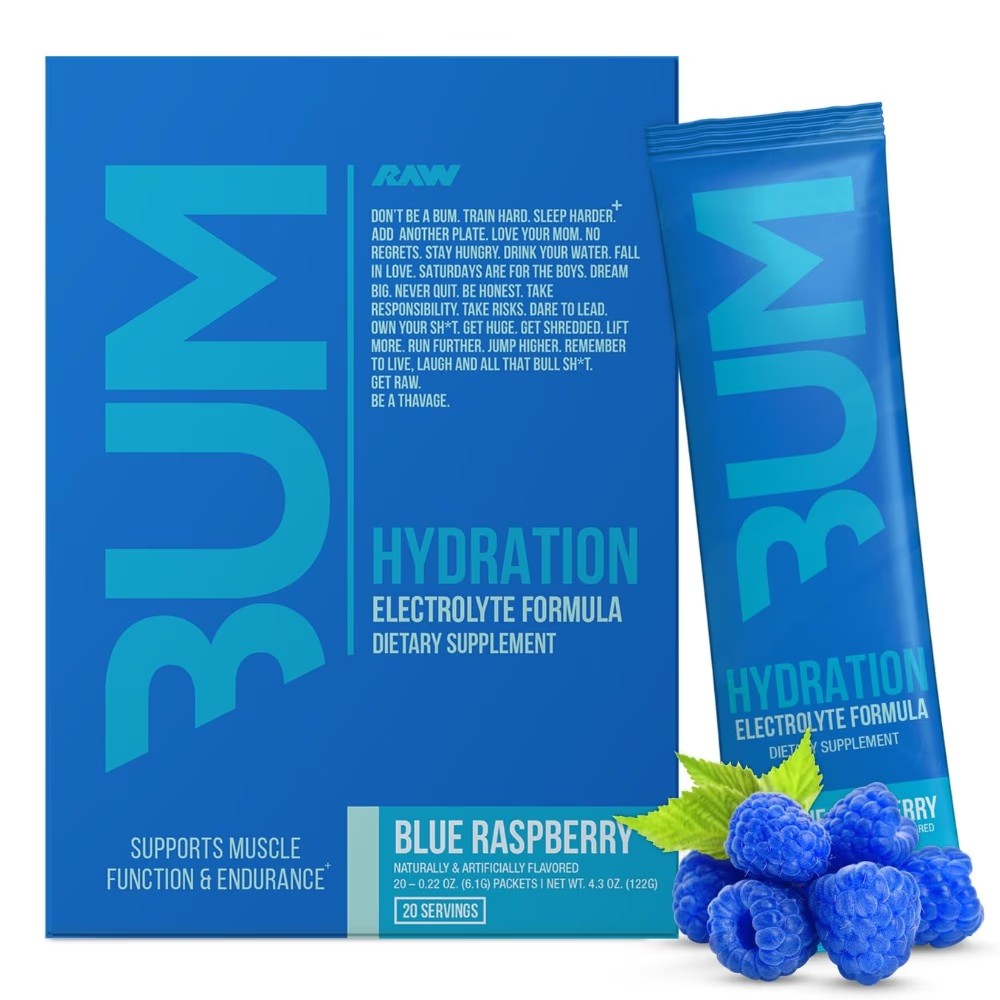 Raw Bum Hydration Powder Blue Raspberry - 20 Sachets - High Quality Medical & Pharmacy Care - View 1