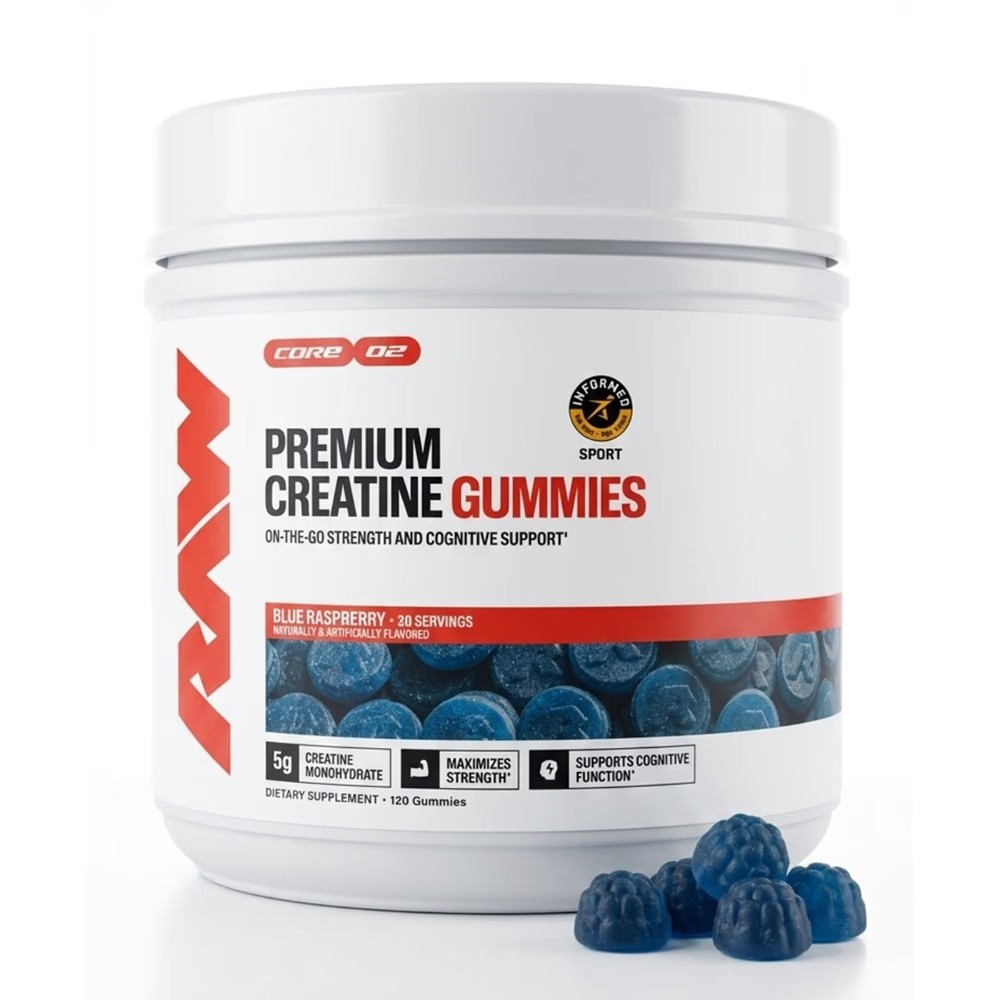 Raw Nutrition Premium Creatine Gummies – Blue Raspberry | On The Go Strength and Cognitive Support | 120 Gummies (20 Servings) - High Quality Medical & Pharmacy Care - View 1