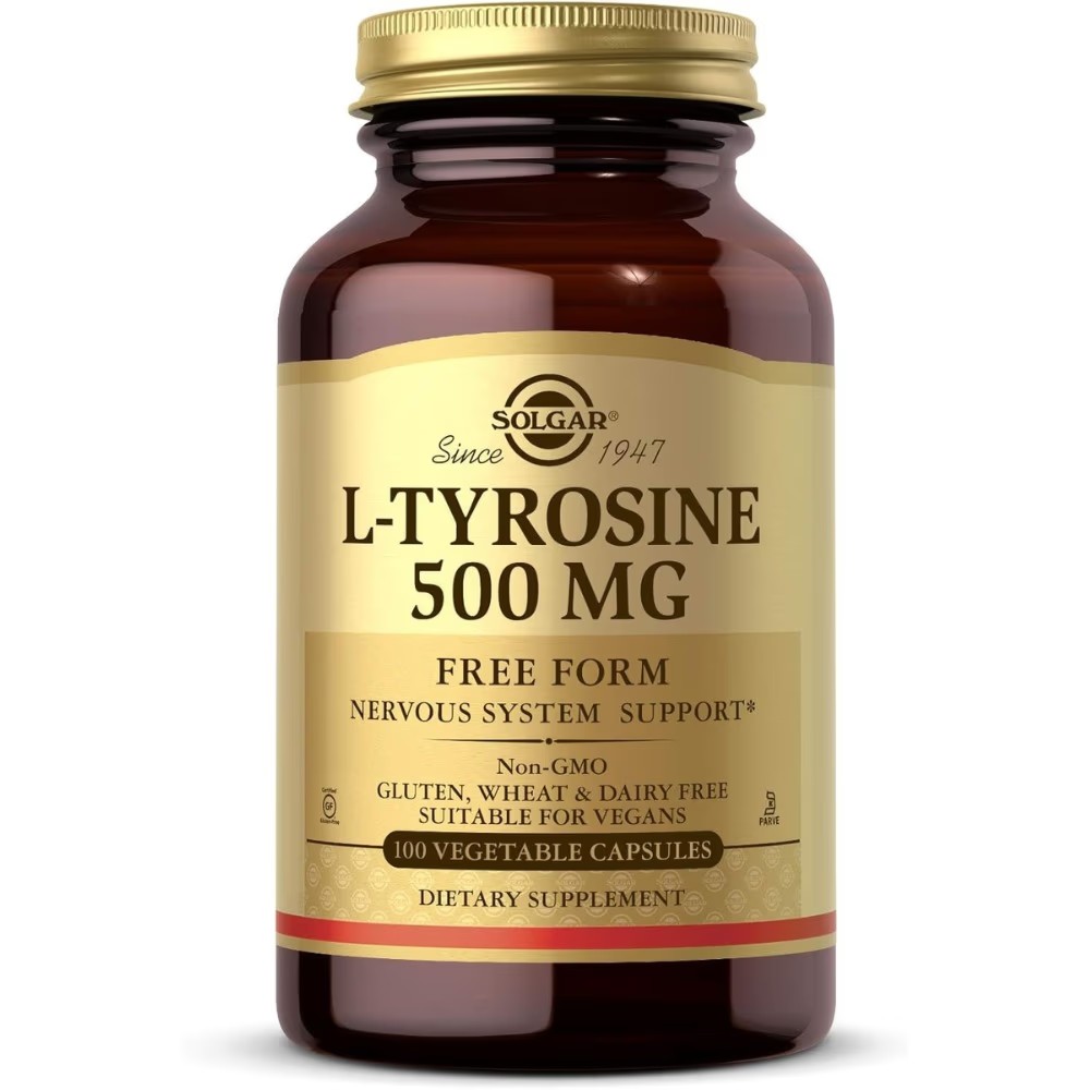 Solgar L-Tyrosine 500mg 100 Veg Capsules - High Quality Medical & Pharmacy Care - View 1