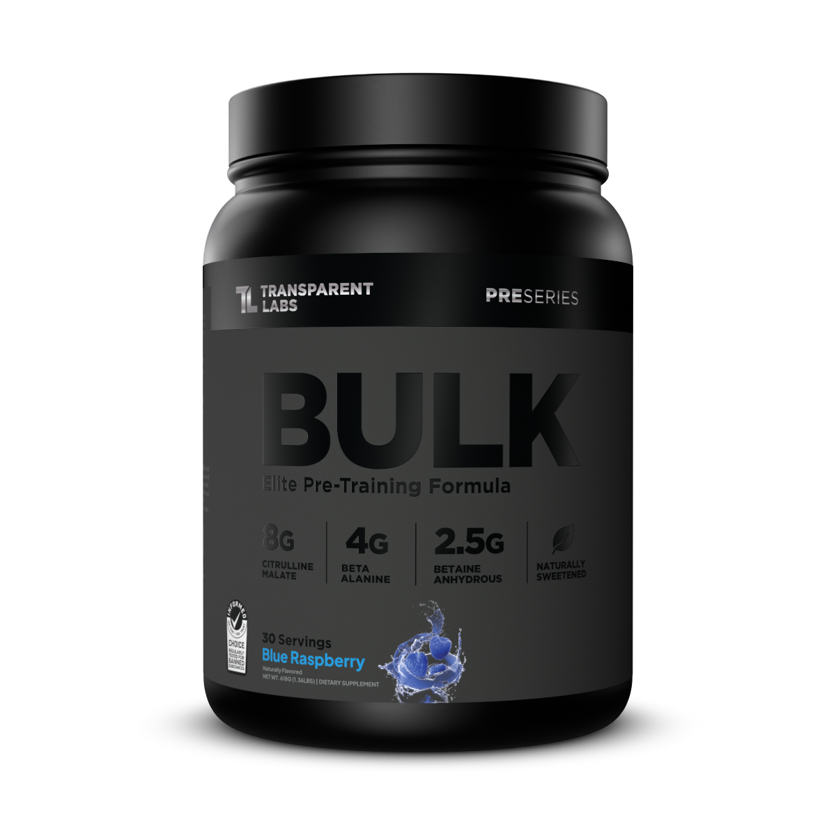 Transparent Labs Bulk Black Pre-Workout Blue Raspberry