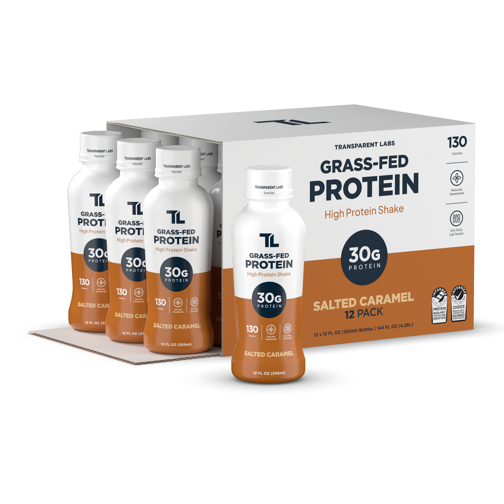 Transparent Labs Grass-Fed Protein Shake Salted Caramel