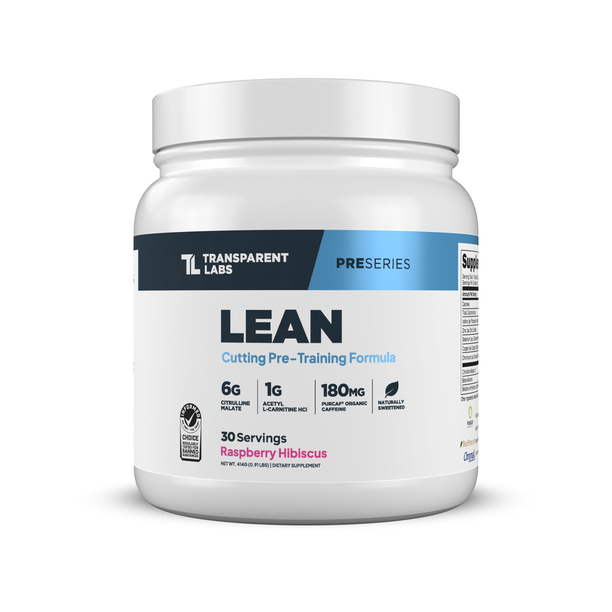 Transparent Labs Lean Pre-Workout Raspberry Hibiscus