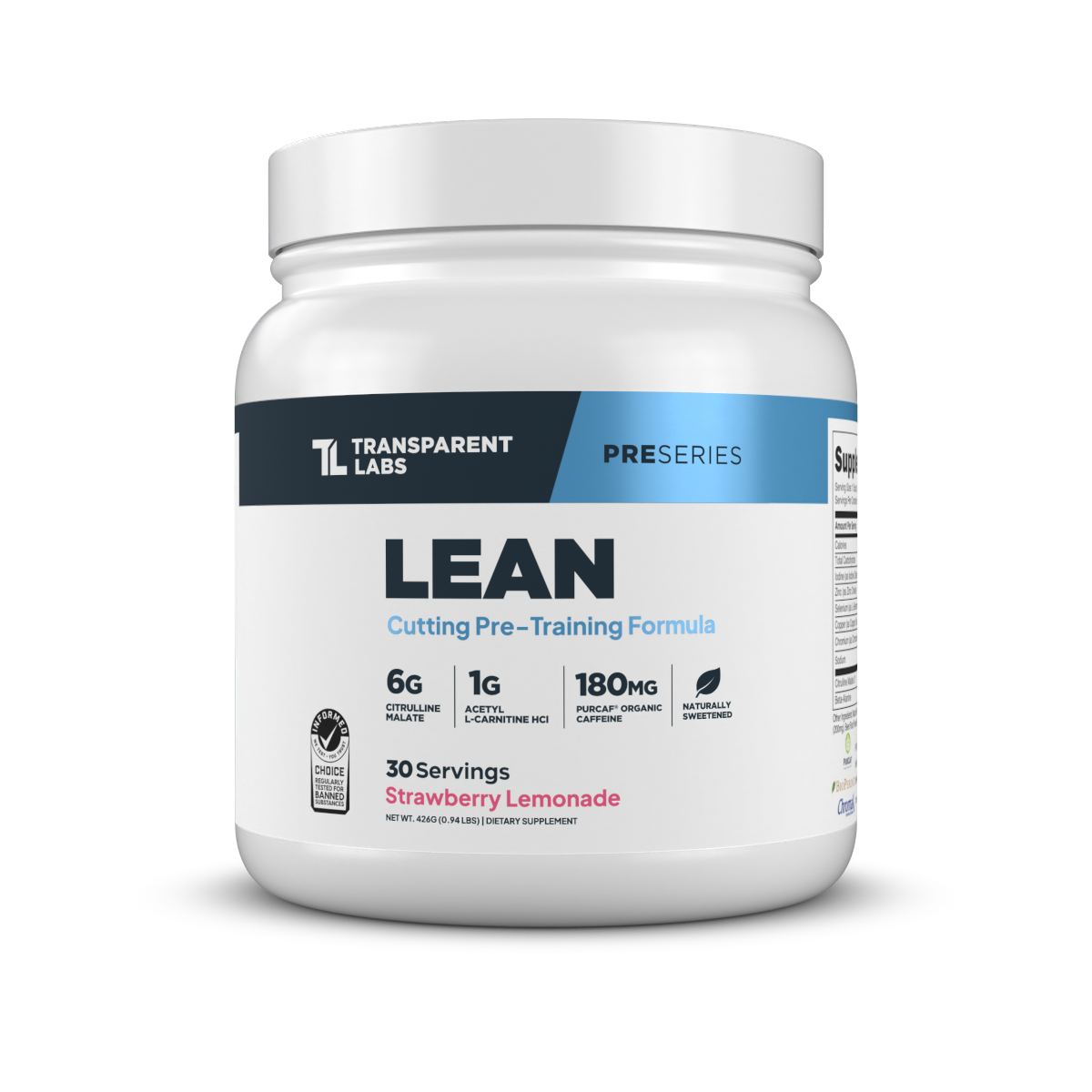 Transparent Labs Lean Pre-Workout Strawberry Lemonade