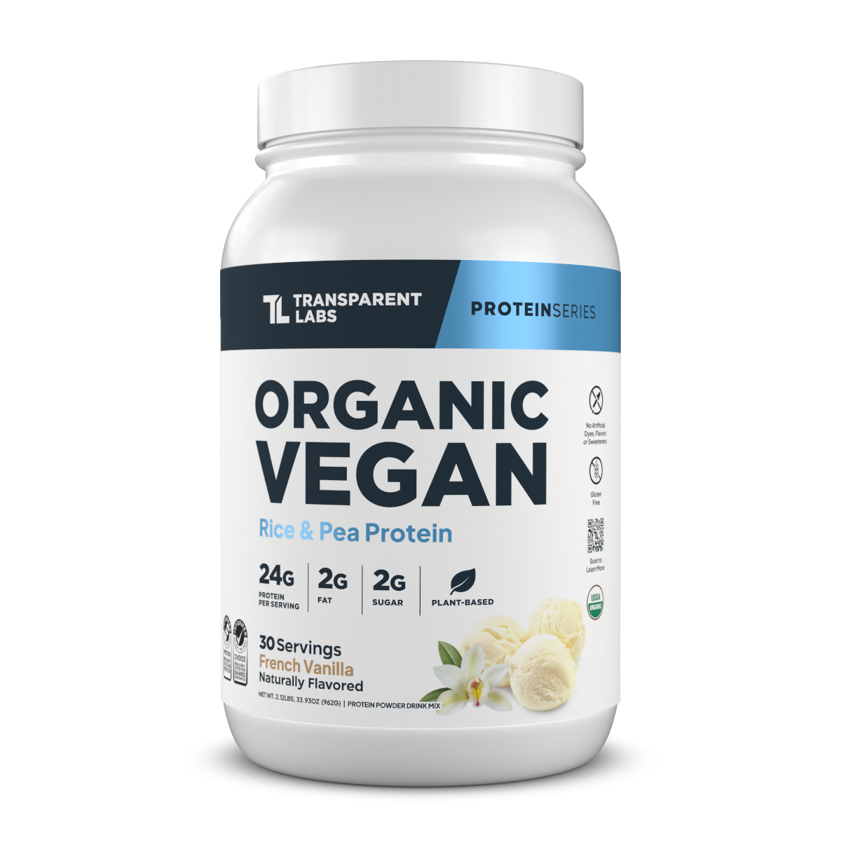 Transparent Labs Organic Vegan Plant-Based Protein French Vanilla