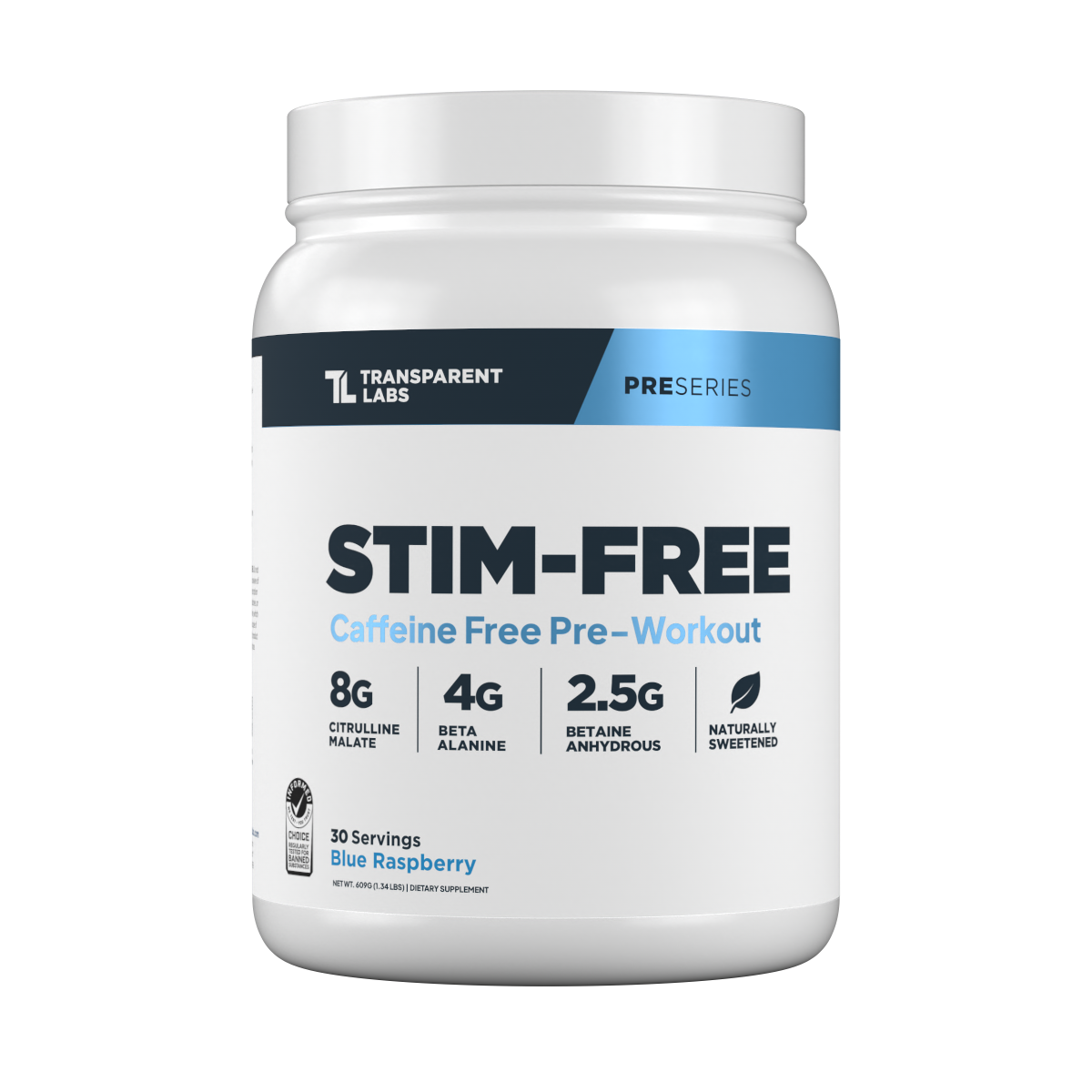 Transparent Labs Stim-Free Pre-Workout Blue Raspberry