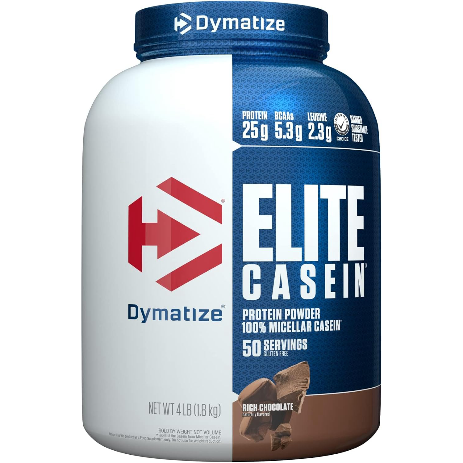 Dymatize Elite Casein Protein Powder Rich Chocolate 4 Lbs